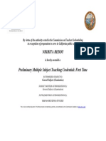 Preliminary Multiple Subject Teaching Credential