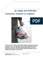 Carrier Bags Usage and Attitudes Consumer Research in England