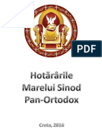 Hotărârile Sinodului Pan-Ortodox de La Creta - 2016