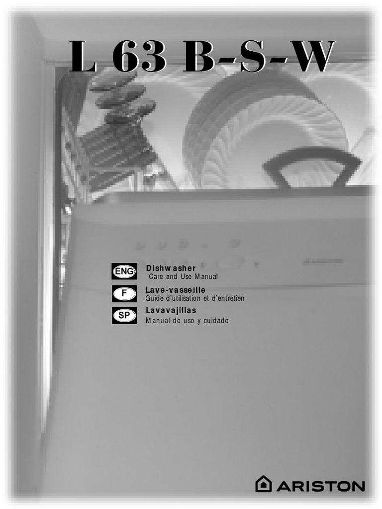 Ariston L63 Dishwasher User Manual Download Free PDF Dishwasher