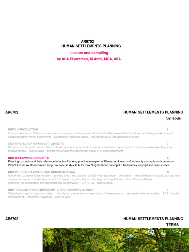 Human Settlements Planning Overview | PDF | Urban Geography ...