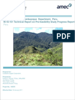 Cañariaco Project, Lambayeque Department, Peru, NI 43-101 Technical Report On Pre-Feasibility Study Progress Report