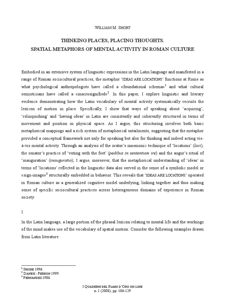 SHORT - Metaforas Espaciales en Roma - 2008 | PDF