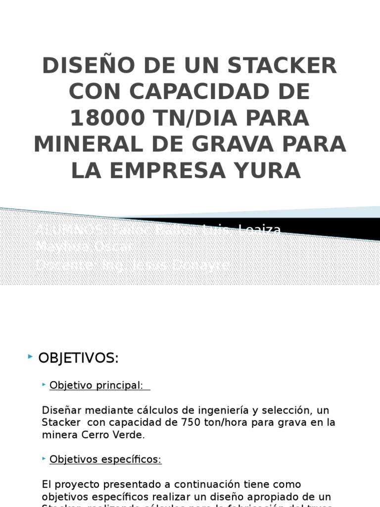 Diseño de Stacker Minning | PDF