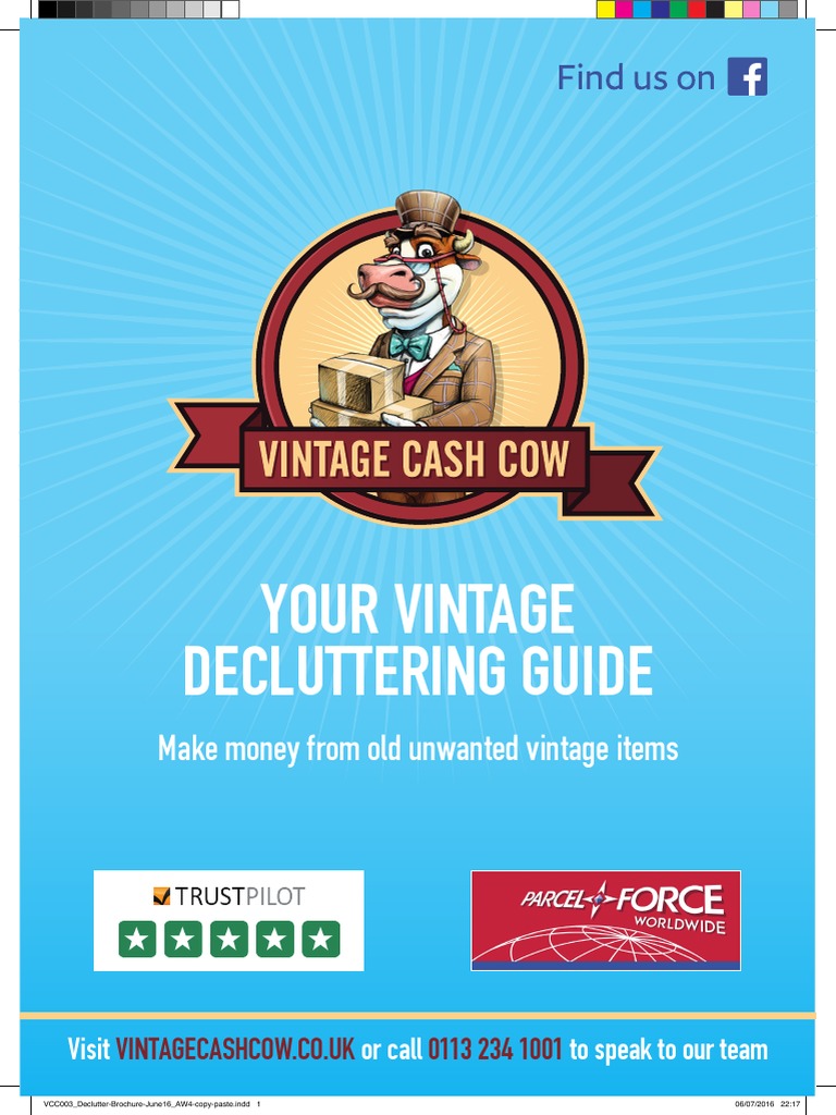 Vintage Cash Cow Vintage Decluttering Guide Tableware Mail Free
