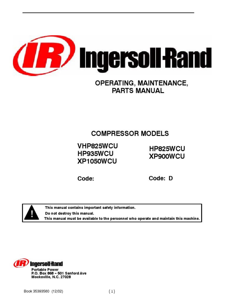 Manual Ingersoll Rm 48 Mower Assembly