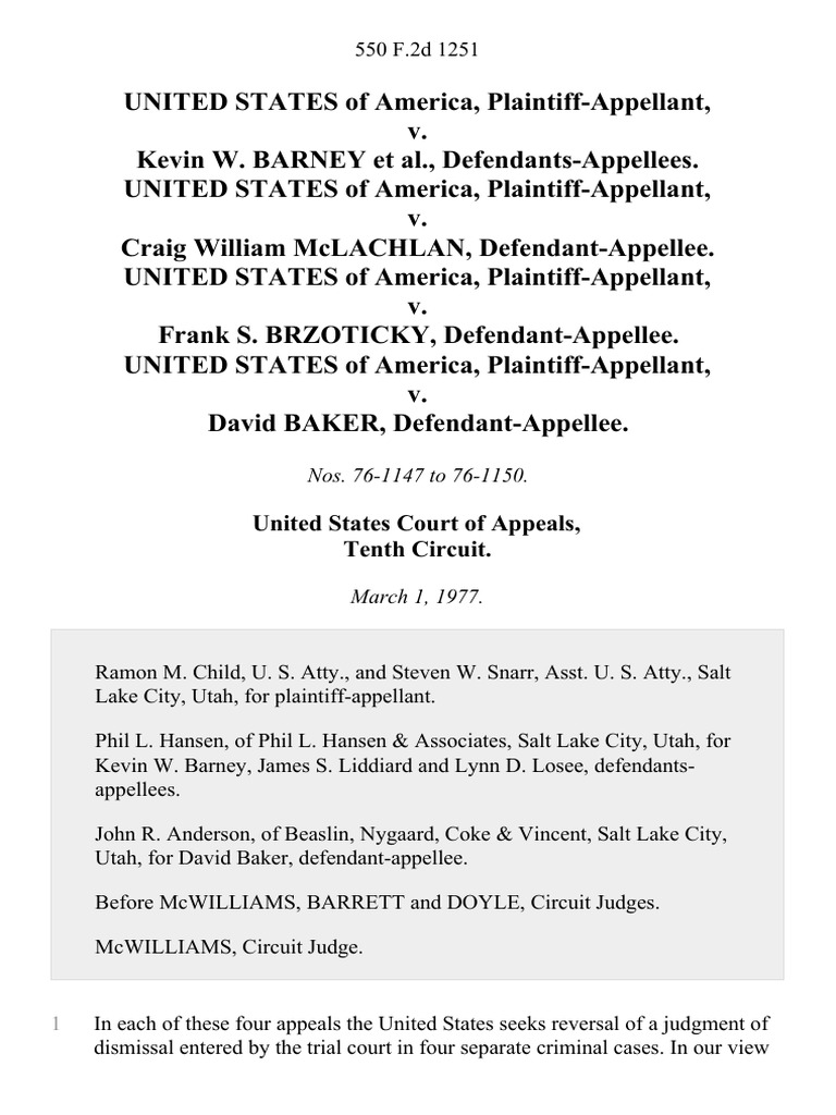 United States Court of Appeals, Tenth Circuit. Nos. 761147 To 761150