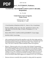 Robert L. Patterson v. National Transportation Safety Board, 638 F.2d 144, 10th Cir. (1980)