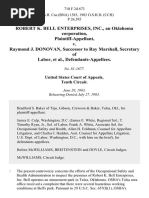 Robert K. Bell Enterprises, Inc., an Oklahoma Corporation v. Raymond J. Donovan, Successor to Ray Marshall, Secretary of Labor, 710 F.2d 673, 10th Cir. (1983)
