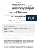 John A. Dale v. Steven J. Davies, Raymond Roberts, C. Andrix, and L v. Moore, 933 F.2d 1019, 10th Cir. (1991)