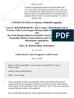 United States v. Leon E. Boomershine Ann Cramer, Individually and as Trustee of the Leon Eugene Boomershine Irrevocable Trust and the Gene Boomershine Irrevocable Trust Duane Cramer Jacqueline Helscel Dena Helscel and Tammy Helscel, and Mary M. Boomershine, 968 F.2d 1224, 10th Cir. (1992)