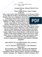 Alton C. Franks, Joseph Osborne, Michael Tidwell, Terry Lee Steward, John Timko, Phillip Sparks, James Vaughn, Frederick Giles, Lance Foster, Robert Mohundro, Jesse Thomas, Chester Lyons, Billy Ray Walters, Harold Huntley, Robert Schneider, Timothy Clark, Jerry Hallmark, Kelvin Moore, Delfino Porras, Archie Rose, Darrell Allen, George Wright Smith, John Tarapen, Ed Blaskovic, James Claborn, Wesley Edwards, John McPhail T.L. Rhine, Kenneth Burns, Stephen Jones, Rickey Wyatt, Arthur Brown, Wayne Easter, James Pope, Larry Butcher, Randall Swanson, Justin Samuel, Jackie Parret, Charles Peters, Jack Henry, Robert Deal, Billy Thomas, Larry Ned, Paul Quick, Andrew Barboza, Tyrone Williams, Mark Chester, Frank McQueen Elza Nash, Stephen Chronister, Marvin Morris, Paul Sanders, Robert Eugene King, Elvin Fagans, Gilbert Payne, David Speaks, Calvin Barnett, James Wallace Wolfe, Dennis Milligan, Ronnie McGowan Virgel Miles, Jerry Lee Stiles, Duane Cronic, Representative Party on Behalf of All Othe