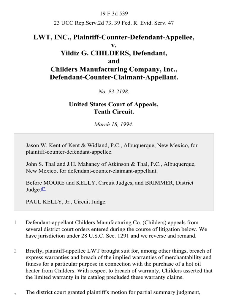 Lwt, Inc., PlaintiffCounterDefendantAppellee v. Yildiz G. Childers