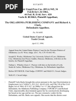 70 Fair Empl - Prac.cas. (Bna) 945, 34 Fed.r.serv.3d 1062, 44 Fed. R. Evid. Serv. 420 Vurla B. Burks v. The Oklahoma Publishing Company and Richard A. Clark, 81 F.3d 975, 10th Cir. (1996)