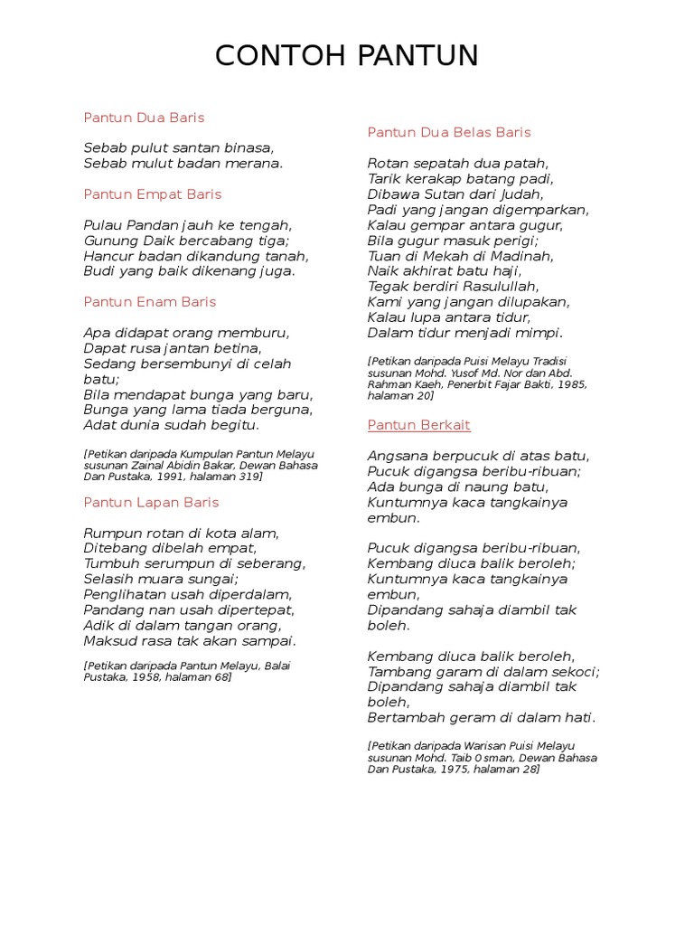 Contoh Pantun 2 Baris - Contoh AJa