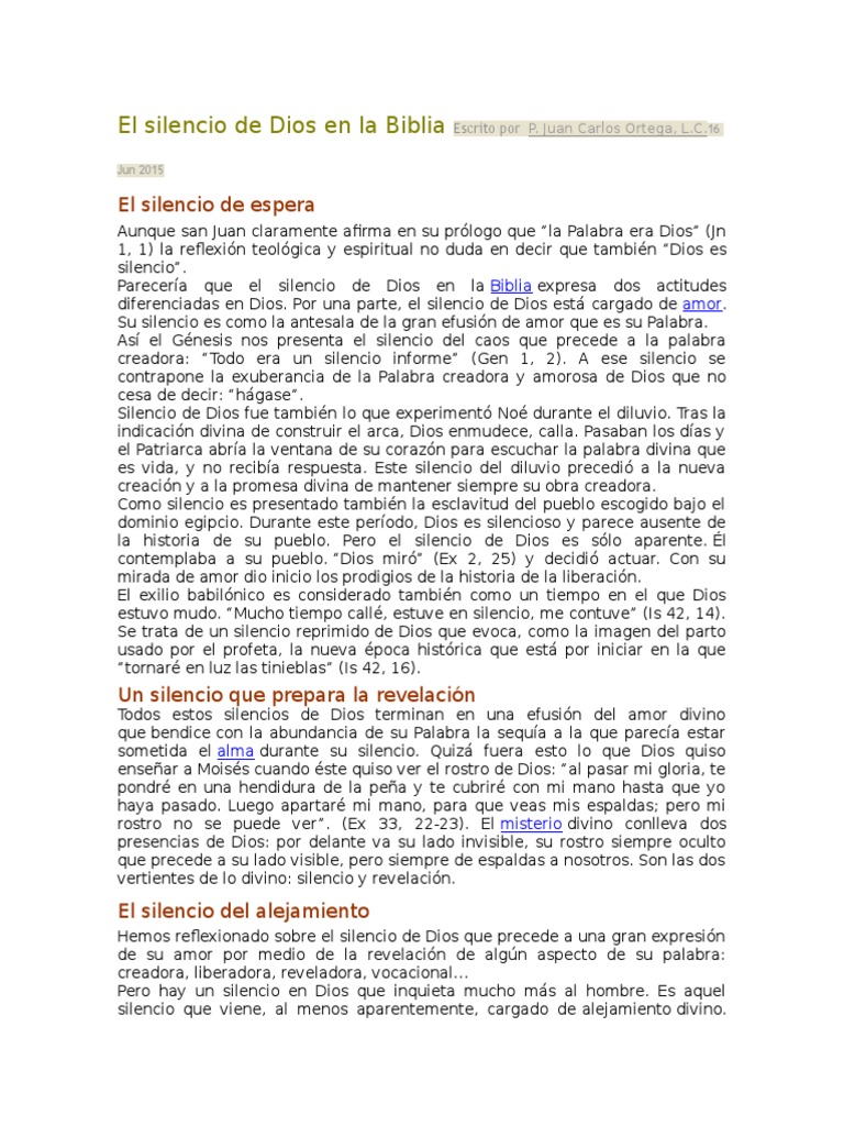 El Silencio de Dios en la Biblia | PDF | Tetragrammaton | Ezequiel