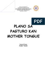 ISO 9001 Certified Bicol University Mother Tongue Lesson Plan