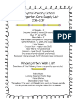 kg core supply list