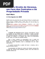 Sobre o Direito de Herança - Karl Marx