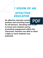 Vision of An Effective Educator