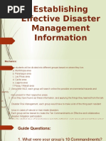 establishing effective disaster management information