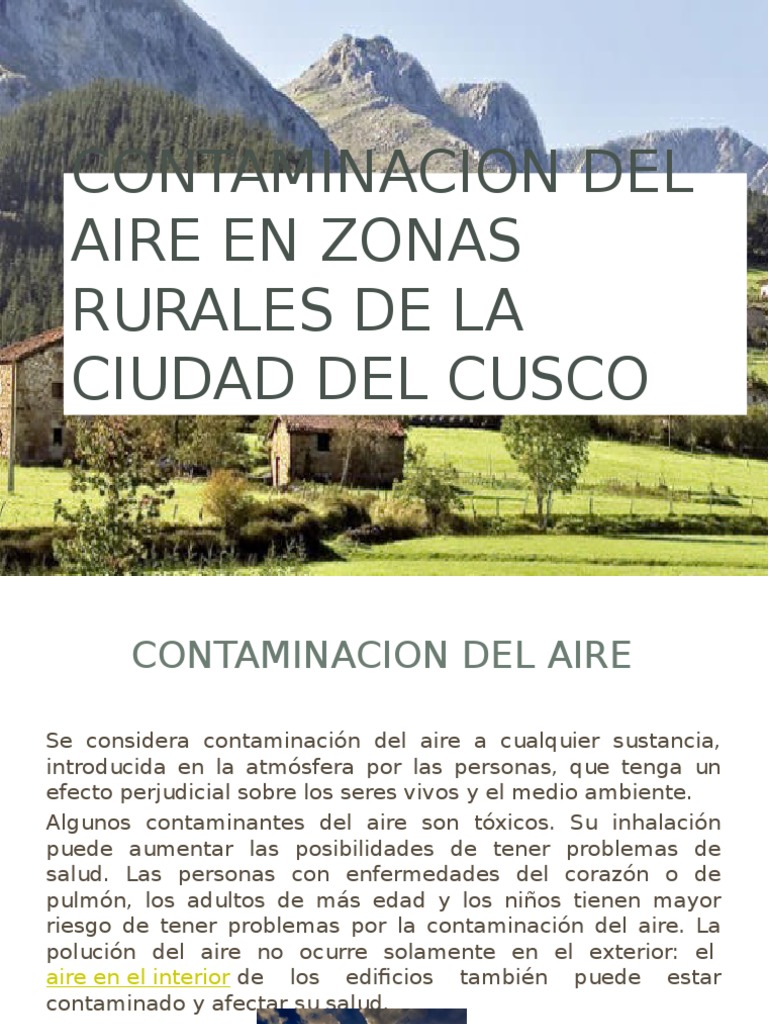 Contaminacion Del Aire en Zonas Rurales de La | PDF | Hogar | Contaminación