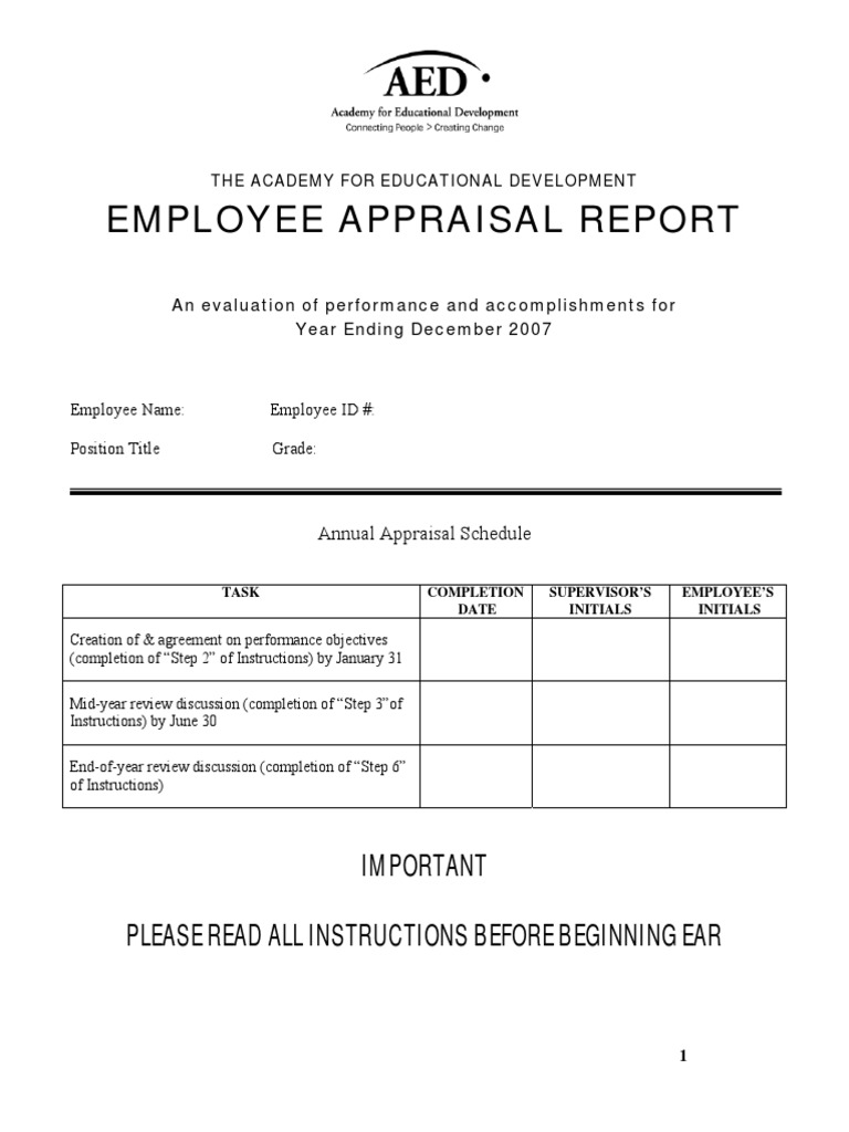 performance appraisal project report pdf for research methodology