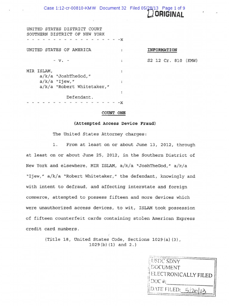 Case 1:12-cr-00810-KMW Document 32 | PDF