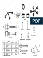 Isometric view of radial engine connecting rod assembly