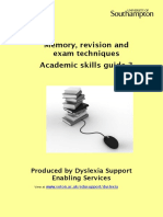 Memory Revision and Exam Techniques 2014