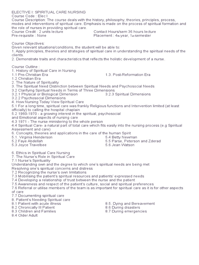 Spiritual Care Nursing | PDF | Nursing | Spirituality