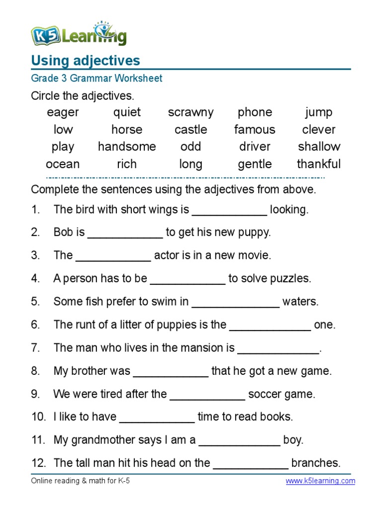 english-worksheets-for-grade-4