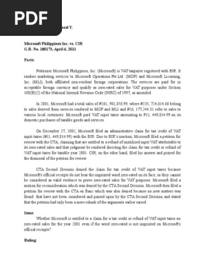 Taxation Microsoft Philippines Inc. vs CIR