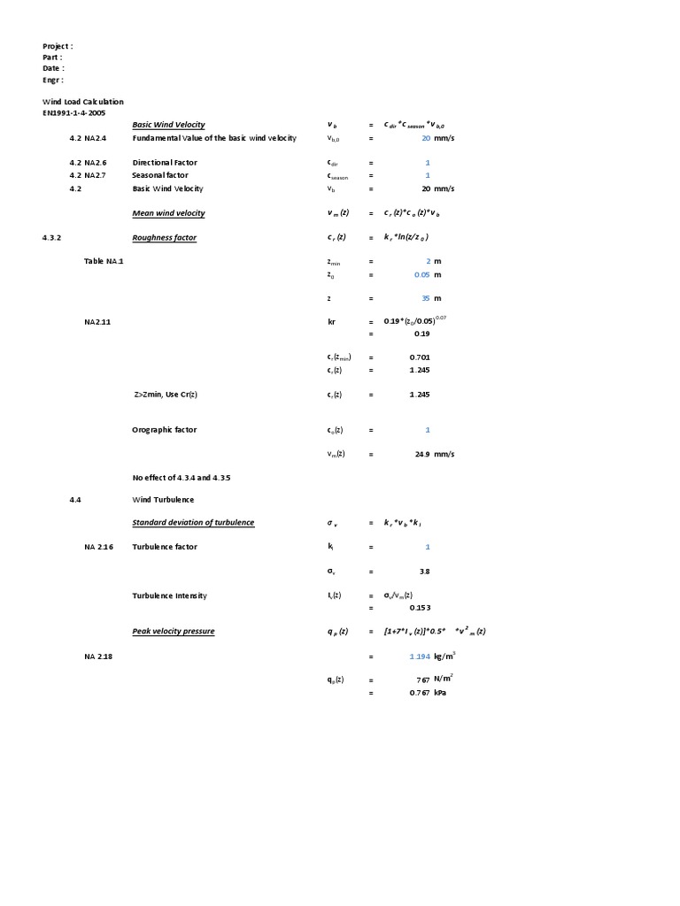 EC Wind Load Calculations | PDF