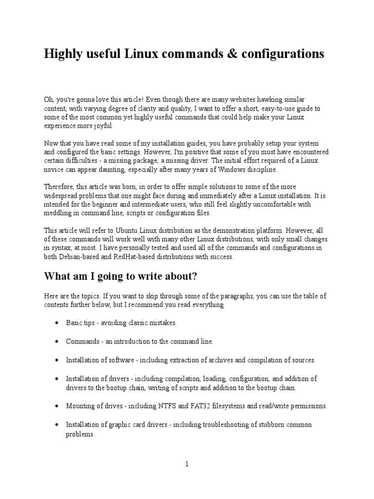 Highly Useful Linux Commands | PDF | Installation (Computer Programs ...