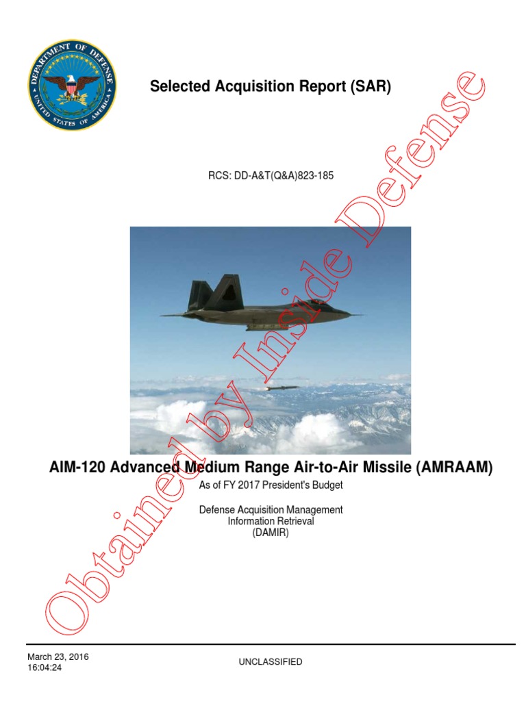 AMRAAM Acquisition Report Overview | PDF | Military Technology | Armed ...