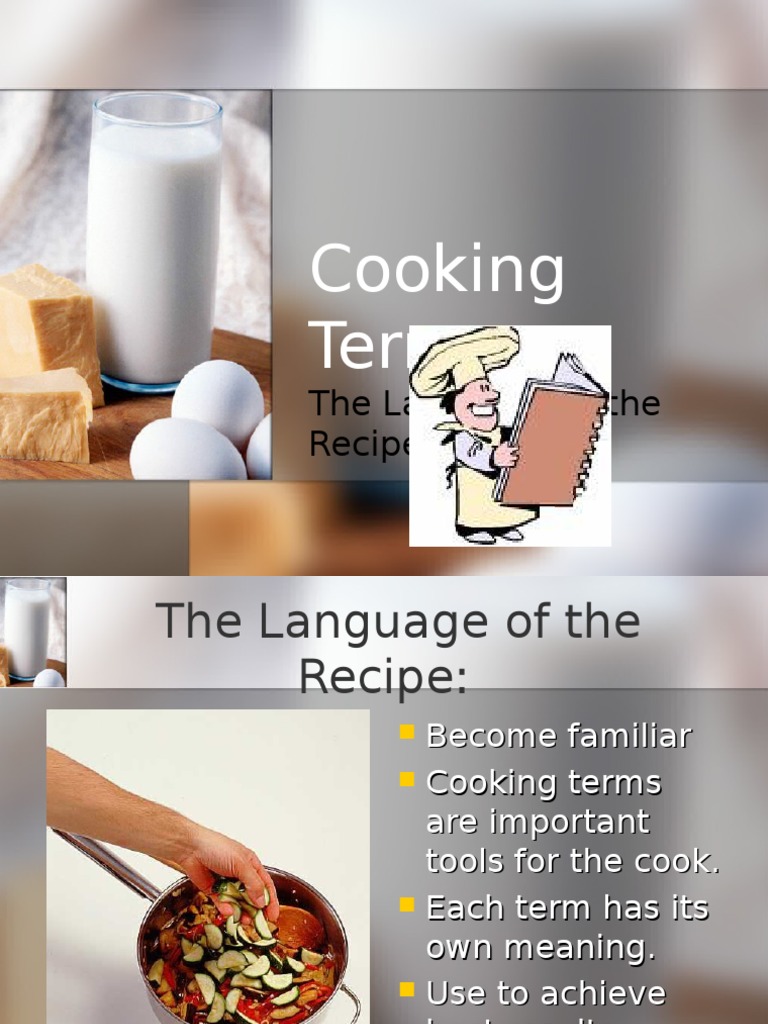 Cooking Terms The Language of The Recipe Download Free PDF