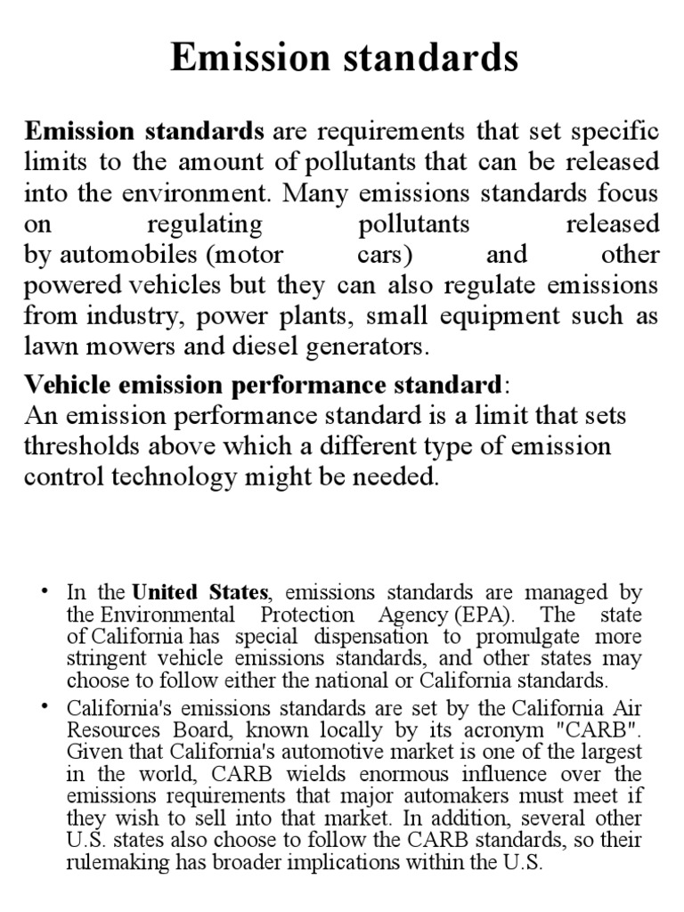 Emission Standards Are Requirements That Set Specific PDF Emission