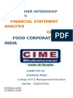 Food Corporation of India: Financial Statement Analysis OF