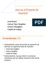 Inversiones en El Proyecto de Inversión