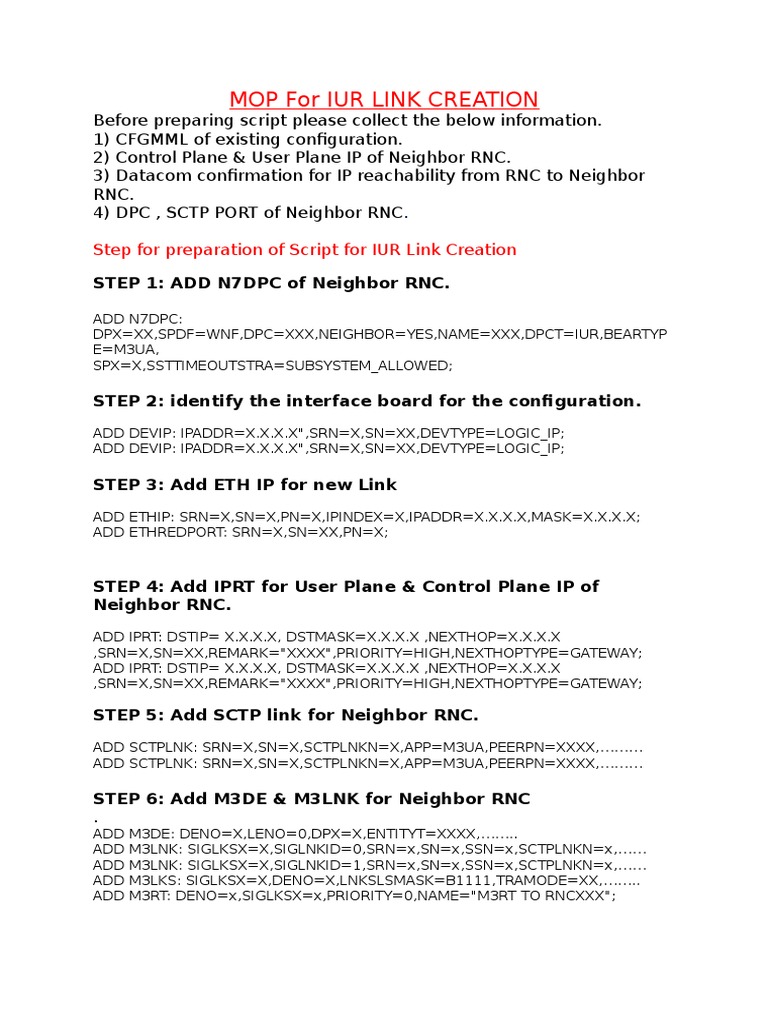 Mop For Iur Link Creation Internet Architecture Network Layer Protocols