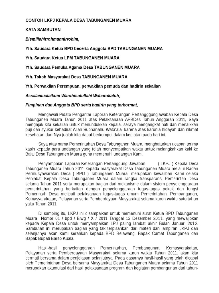 Teks Sambutan Ketua Bpd Dalam Musdes Kumpulan Referensi Teks Pidato