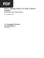 Data Migration in Sap Using LSMW: CA Swapnil Chavda