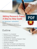 Writing Research Paper: A Step by Step Guide: Dr. Racidon P. Bernarte