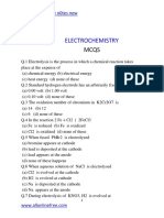 Electrolysis MCQ