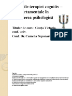 Tehnicile Terapiei Cognitiv - Comportamentale În Consilierea Psihologică