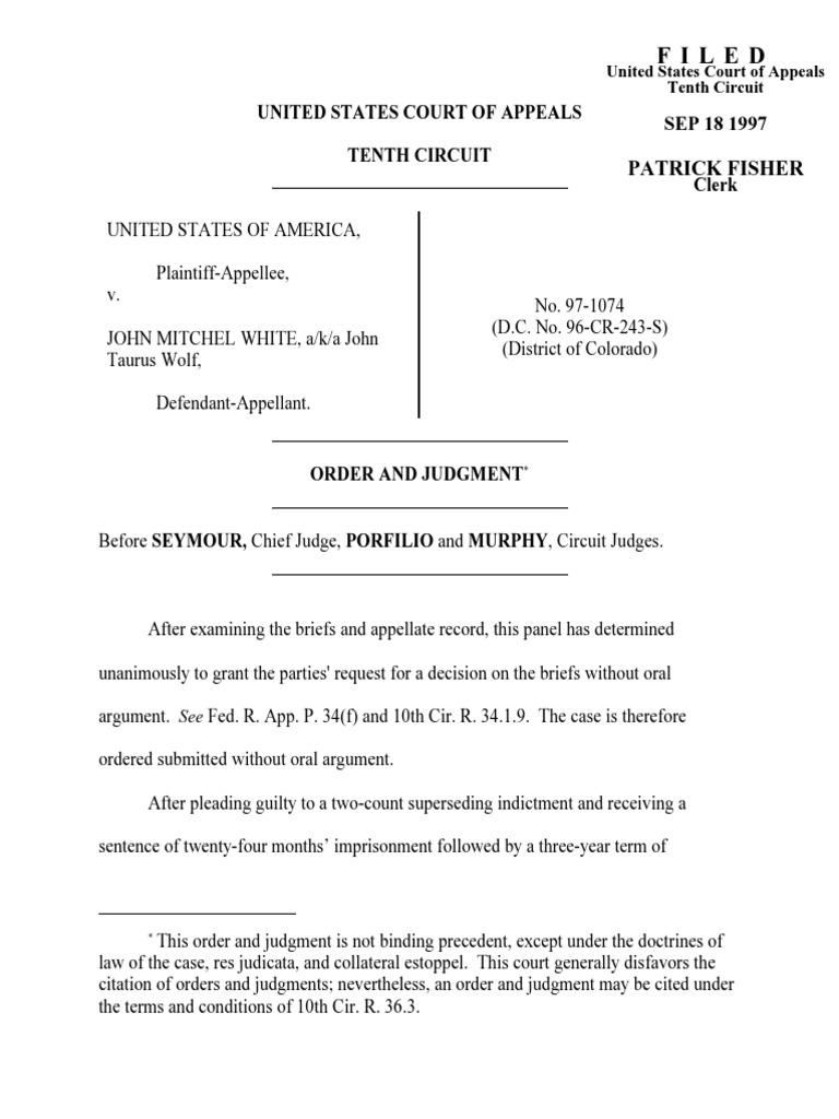United states v white 124 f 3d 218 10th cir 1997 pdf