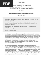 Robert Lee Lewis v. United States, 301 F.2d 787, 10th Cir. (1962)