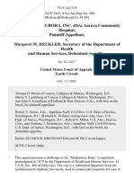 Humana of Aurora, Inc. D/B/A Aurora Community Hospital v. Margaret M. Heckler, Secretary of The Department of Health and Human Services, 753 F.2d 1579, 10th Cir. (1985)