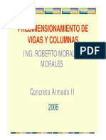 Predimensionamiento de Vigas y Columnas